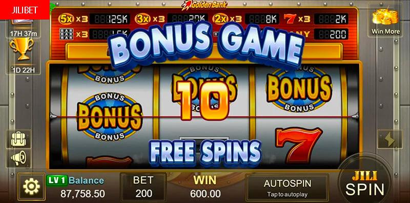 JILIBET Golden Bank Slot Machine Bonus Game